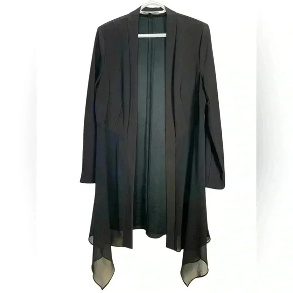 Melanie Lynn Black Duster with Sheer Insert Size Medium - Picture 1 of 4
